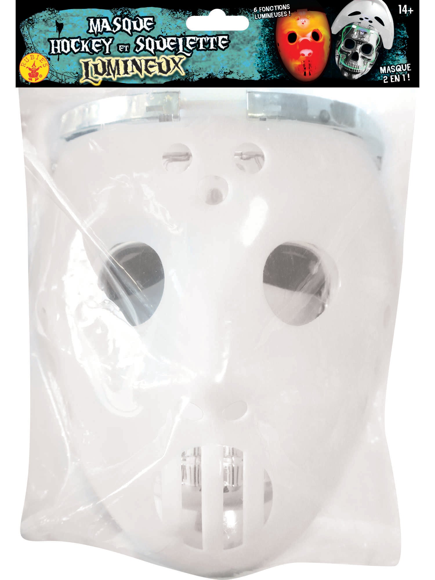 Wit Glow-in-the-dark Hockeymasker