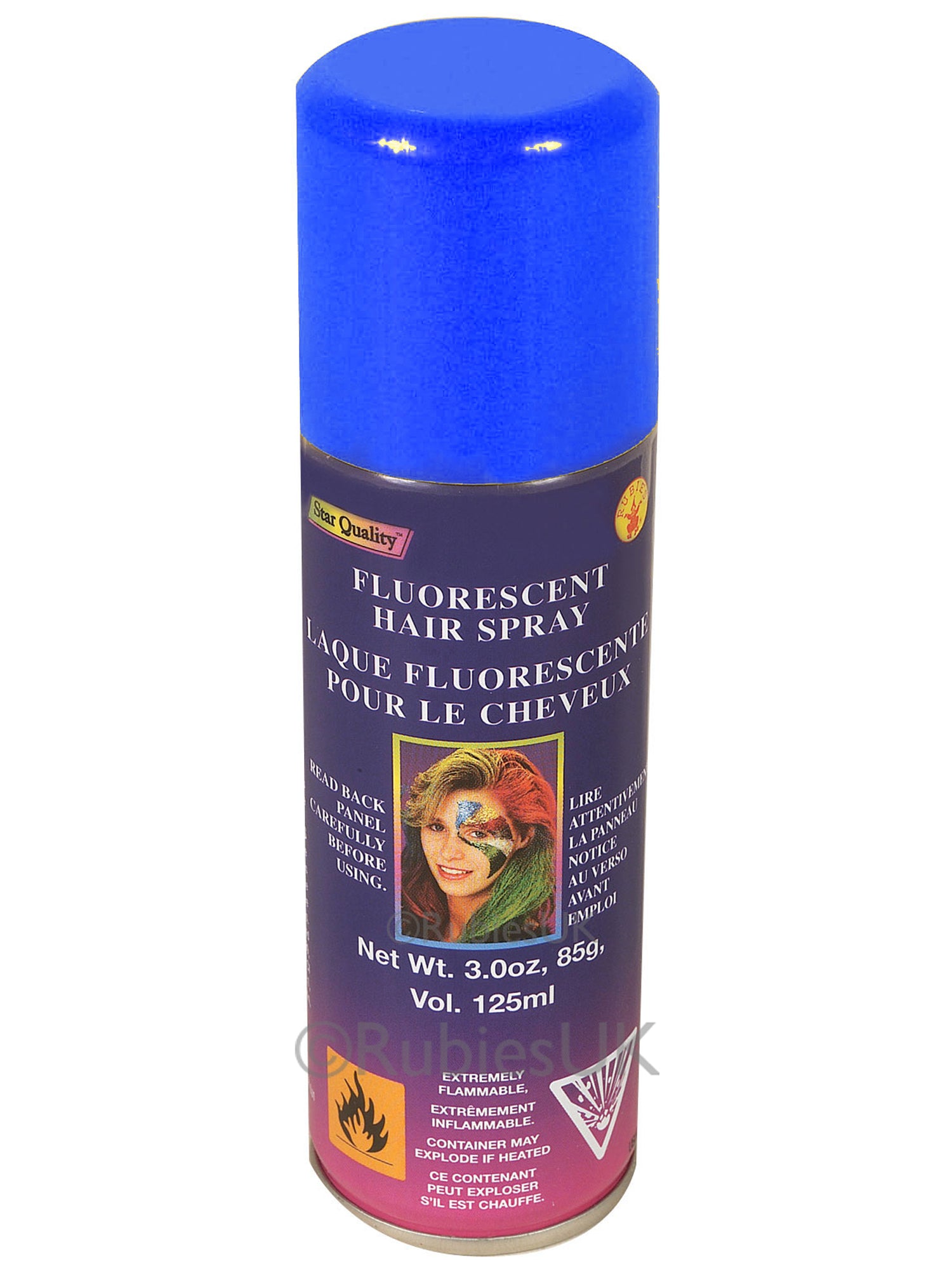 Blauwe Fluorescerende Haarspray Kostuumaccessoire