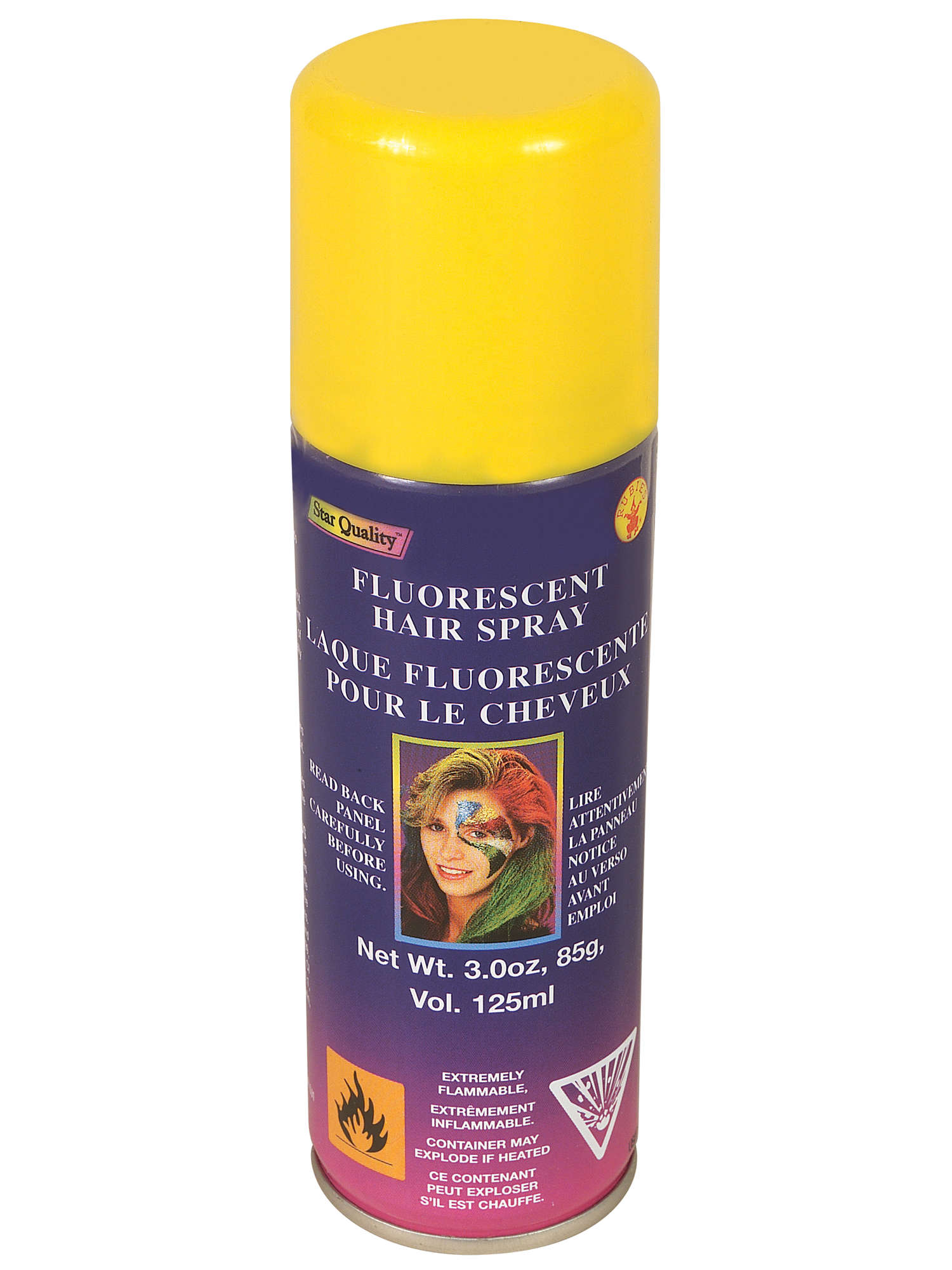 Gele Fluorescerende Haarspray Kostuumaccessoire