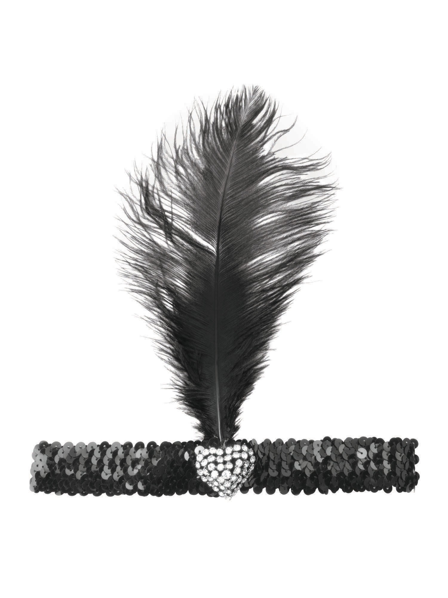 Flapper Hoofdband met Kristallen Hart Kostuumaccessoire