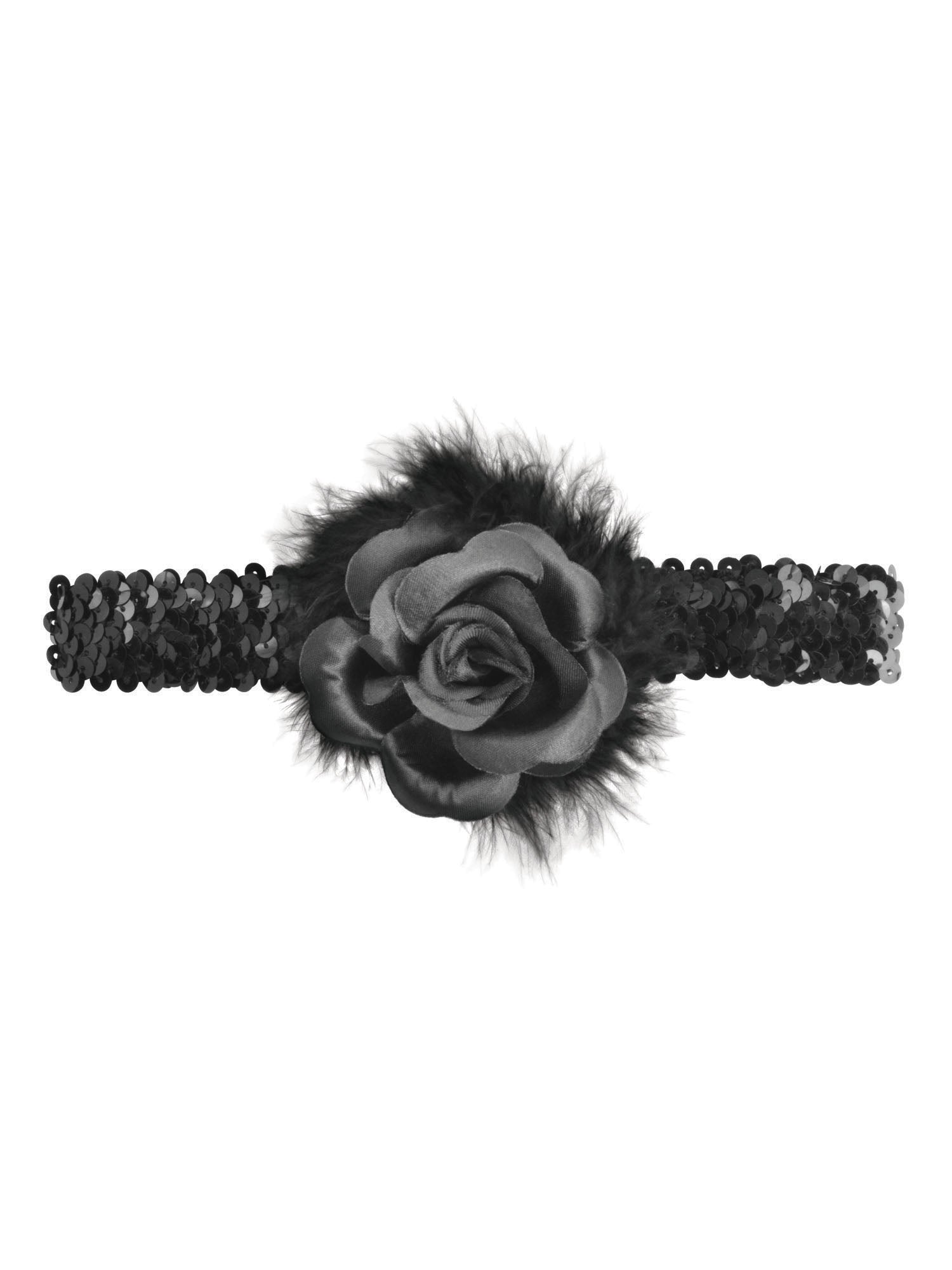 Flapper Hoofdband met Roos Kostuumaccessoire
