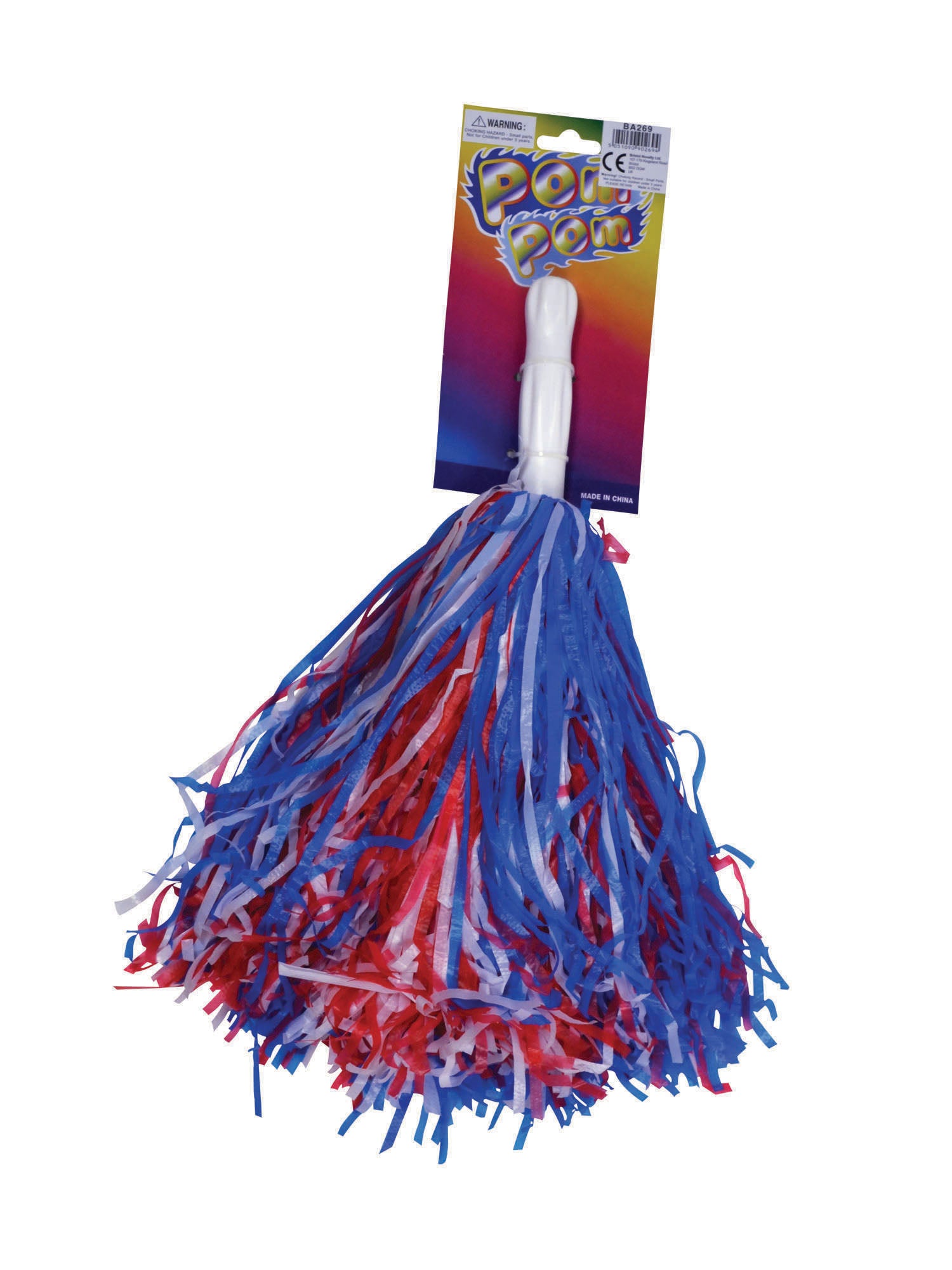 Rood, Wit & Blauwe Pompoms Kostuumaccessoire
