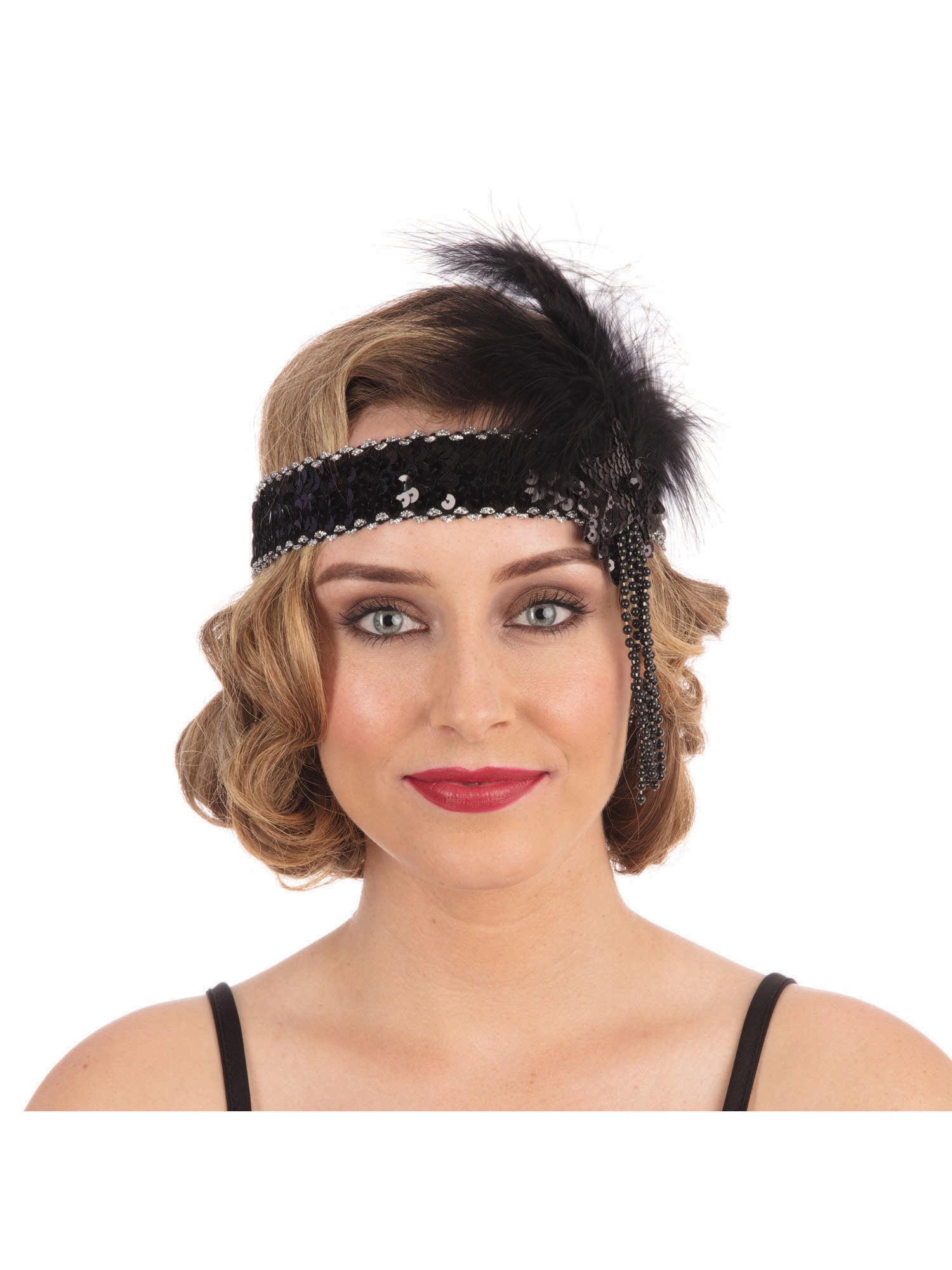 Flapper Hoofdband met Veren Deluxe Kostuumaccessoire