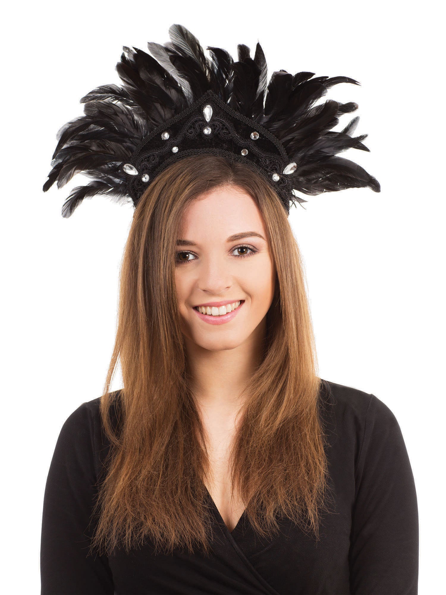 Hoofdtooi met Veren Kostuumaccessoire