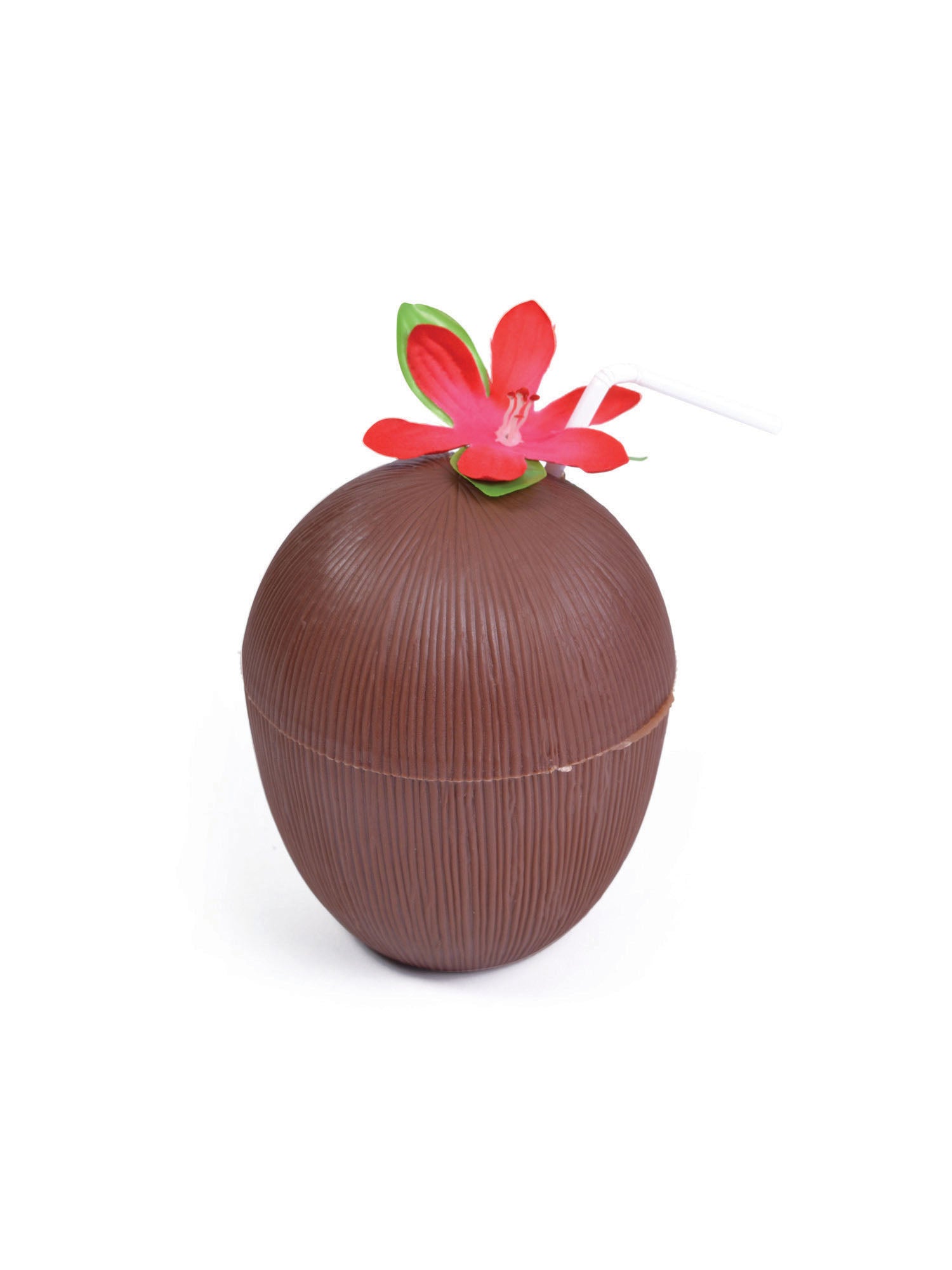 Kokosnoot Beker Bloem & Rietje Kostuumaccessoire