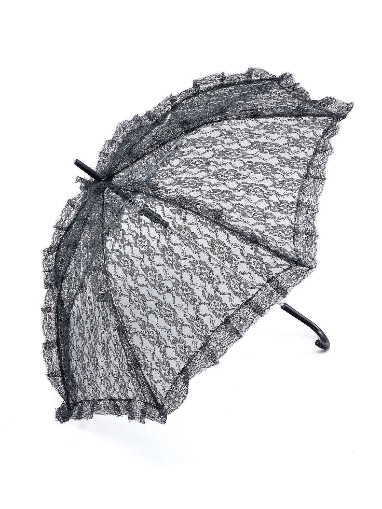 Zwarte kanten parasol als kostuumaccessoire