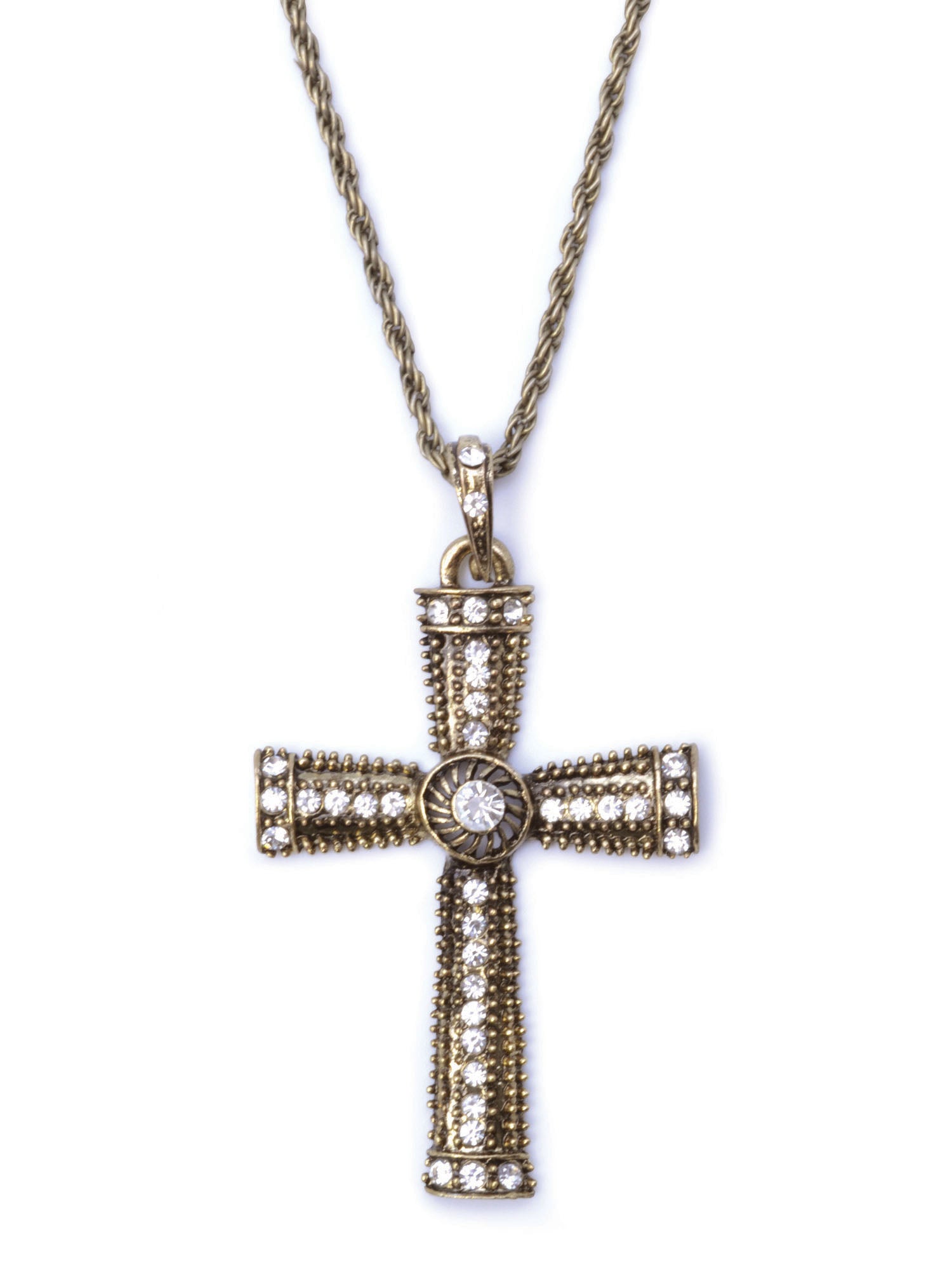 Kruis bezet met juwelen ketting kostuumaccessoire