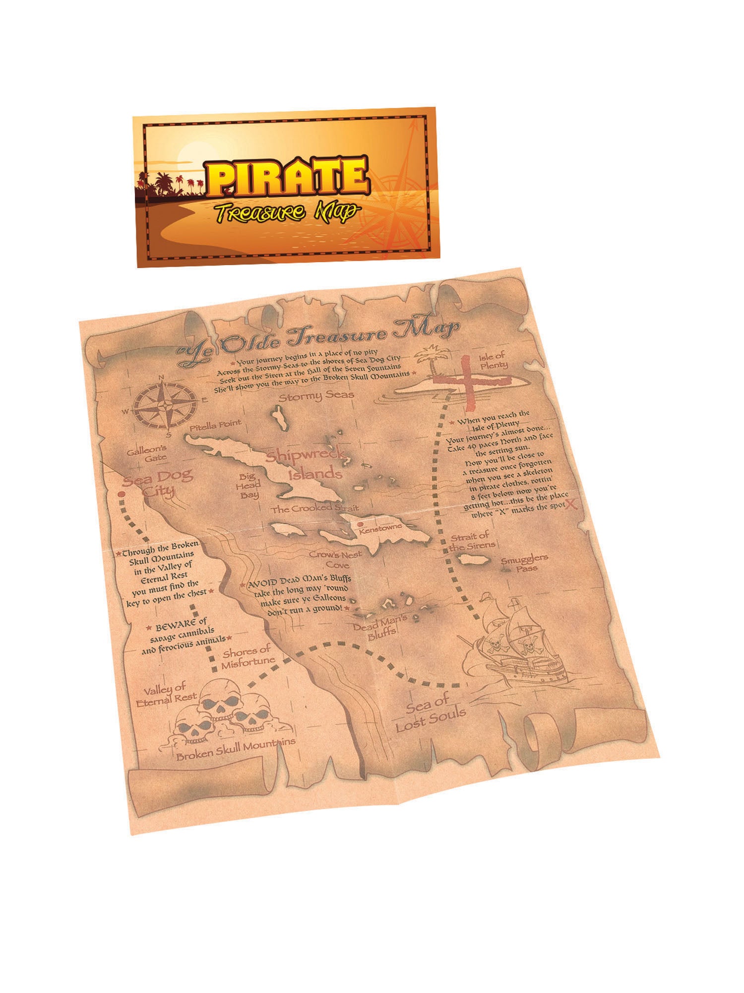 Piratenschatkaart als kostuumaccessoire