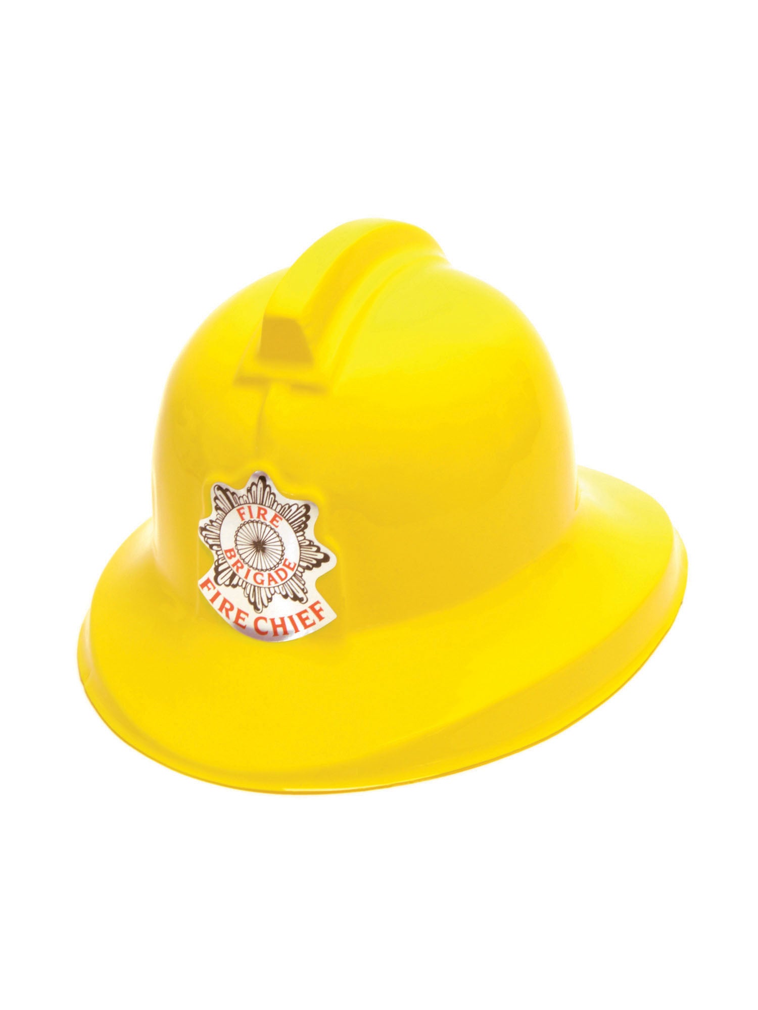 Gele plastic brandweerhelm