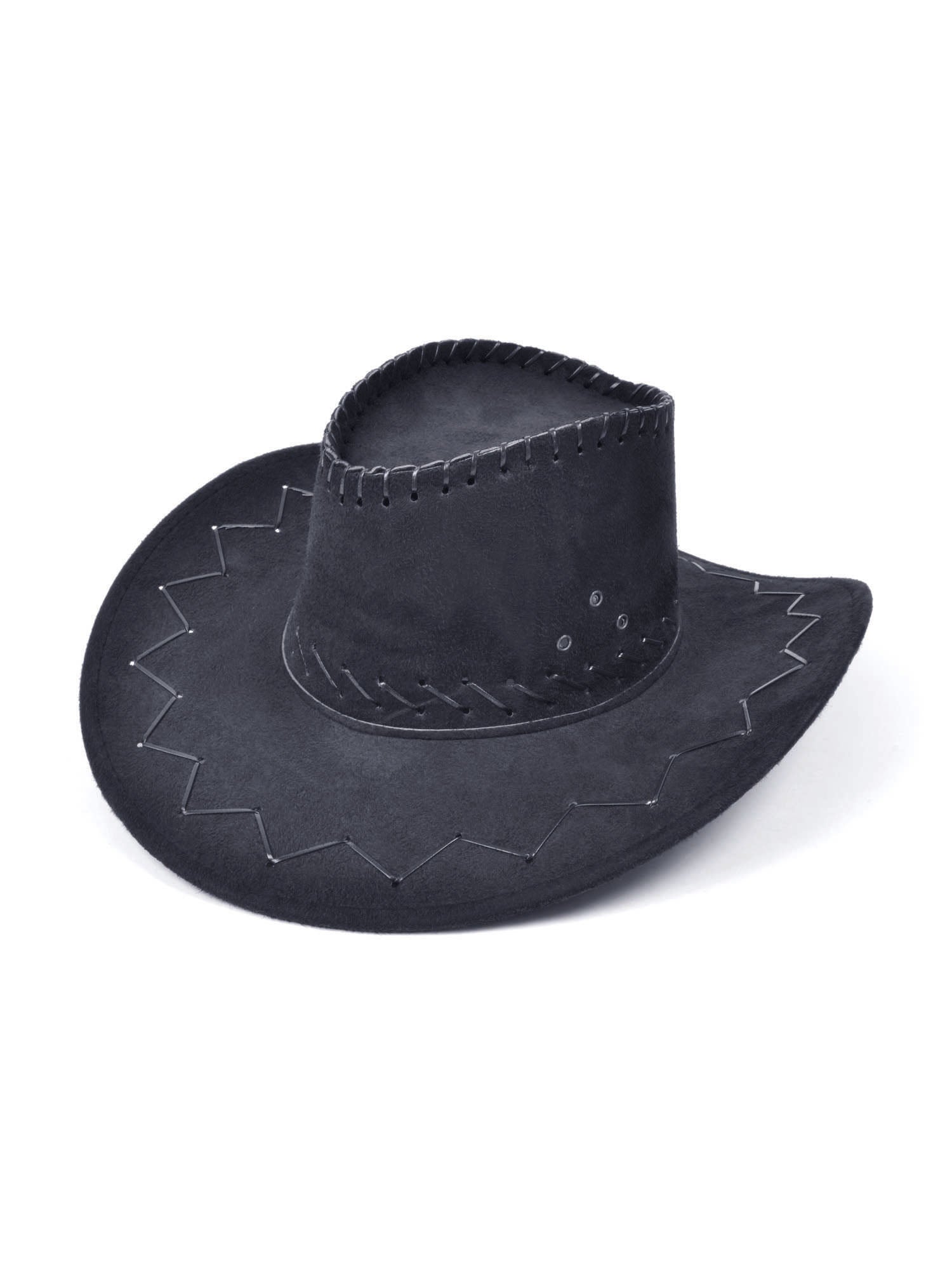 Zwarte Gestikte Cowboyhoed
