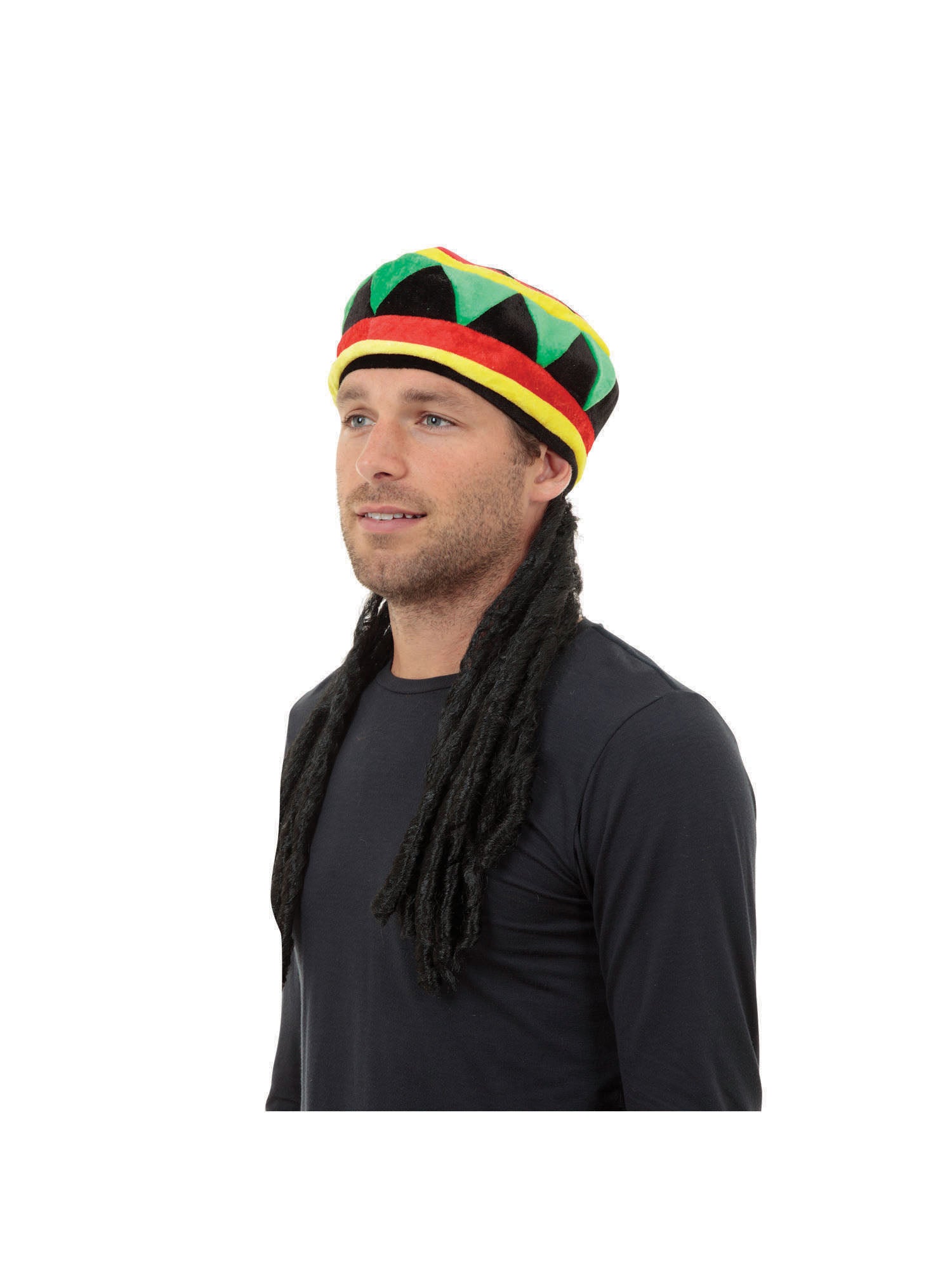 Kleurrijke hoed met dreadlocks