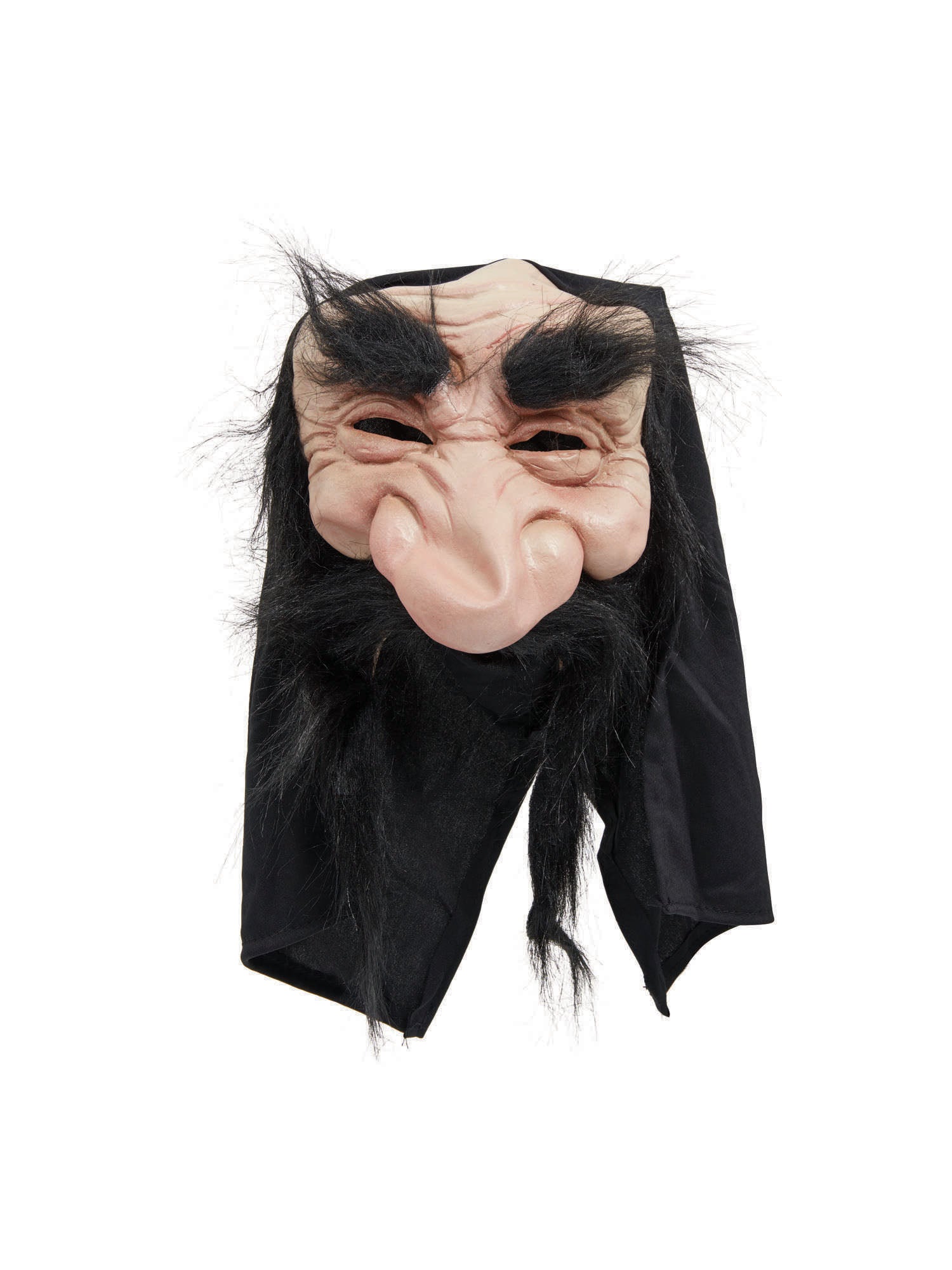 Zwarte Kaboutermasker Met Kap & Baard