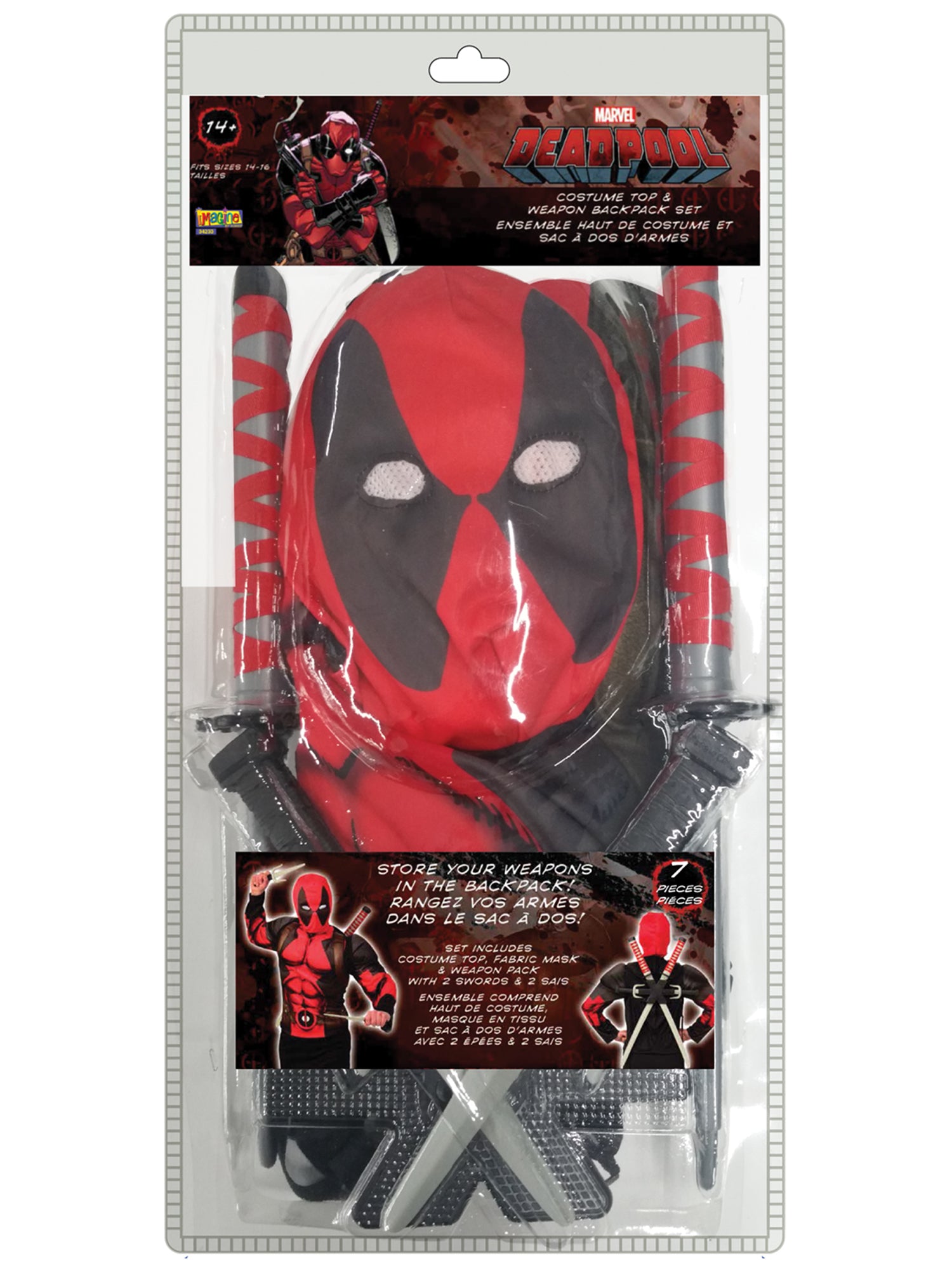 Deadpool-kostuum Topwapenset