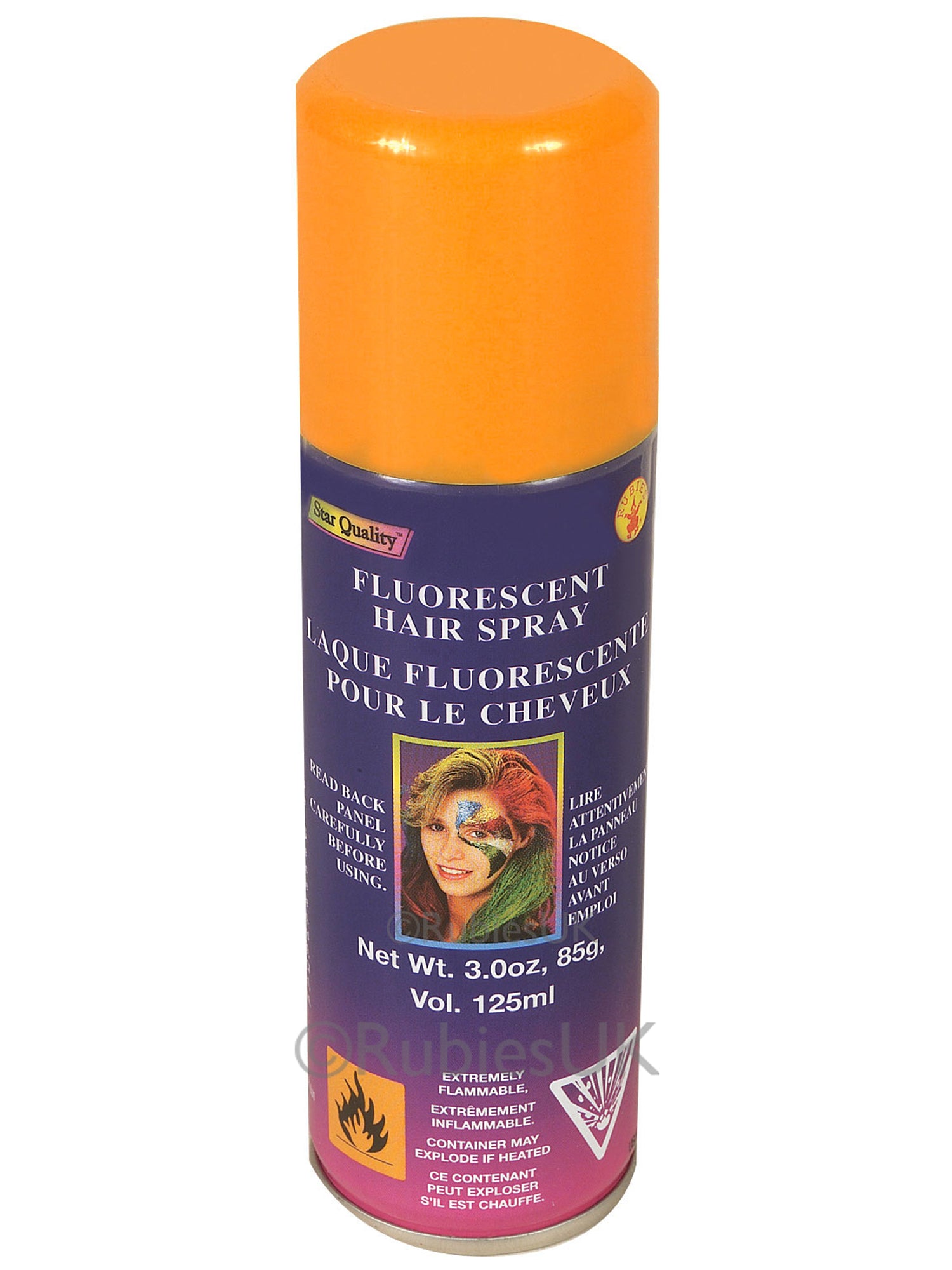 Oranje Fluorescerende Haarspray Kostuumaccessoire