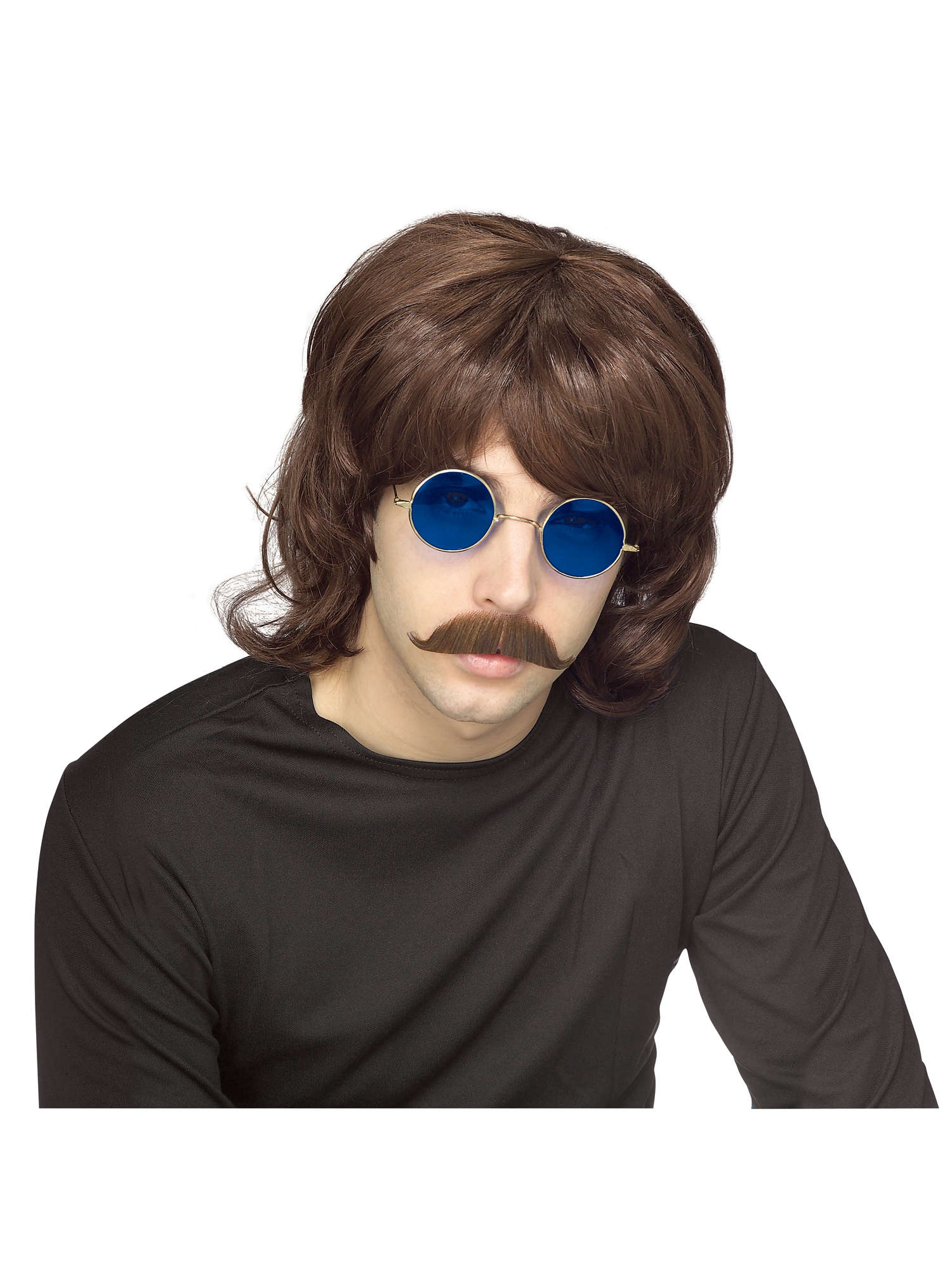Bruine Jaren '70 Shag Pruik