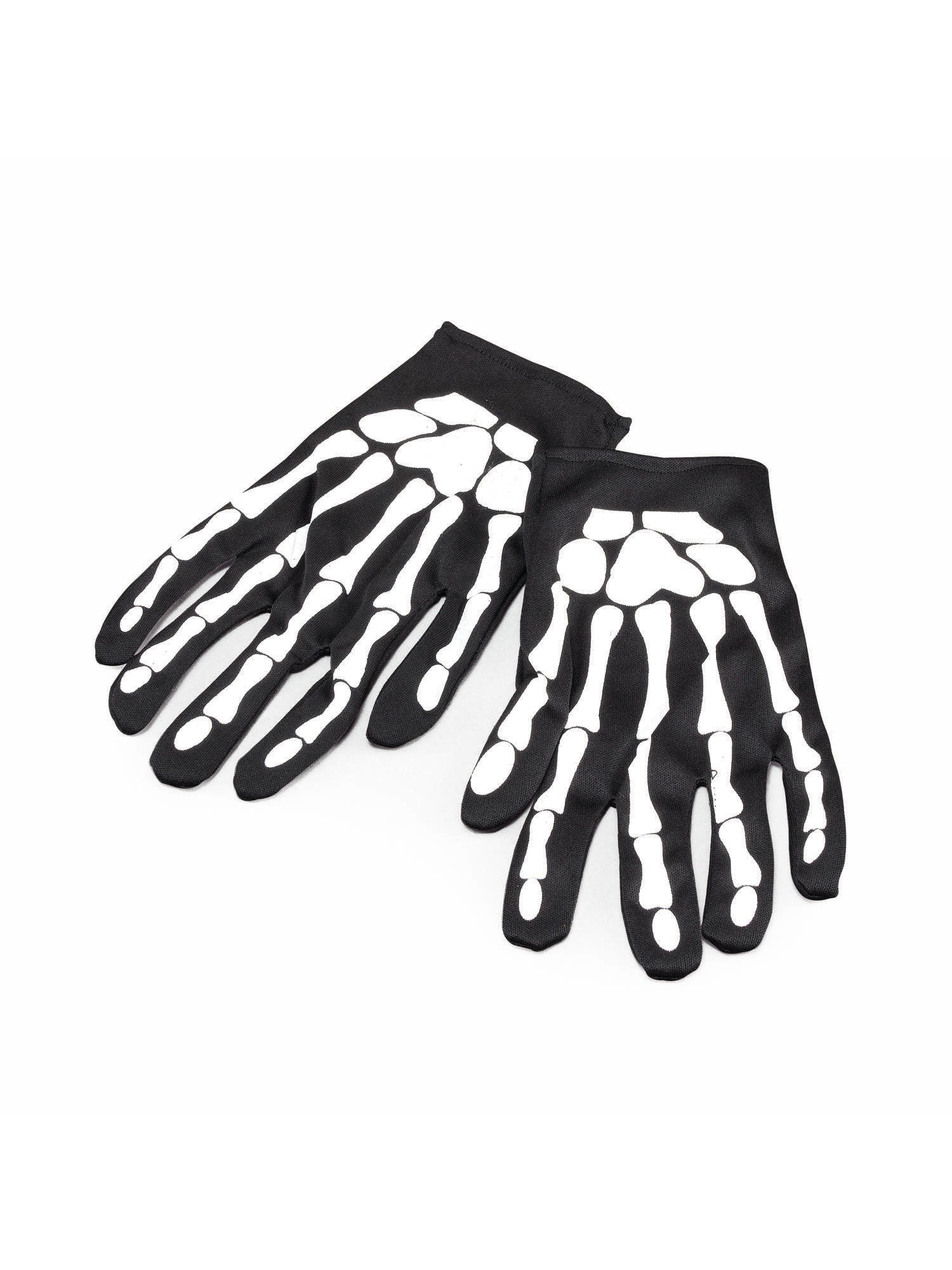 Handschoenen met Skeletmotief als Kostuumaccessoire
