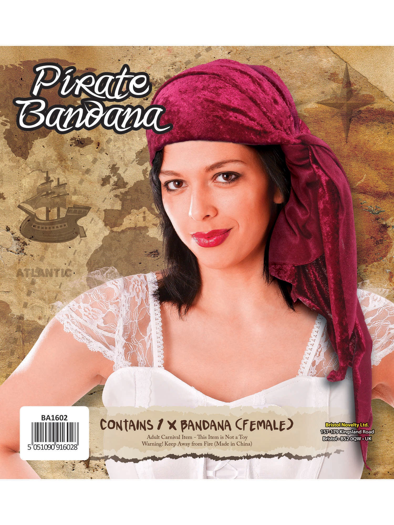 Fluwelen Piratenbandana Kostuumaccessoire