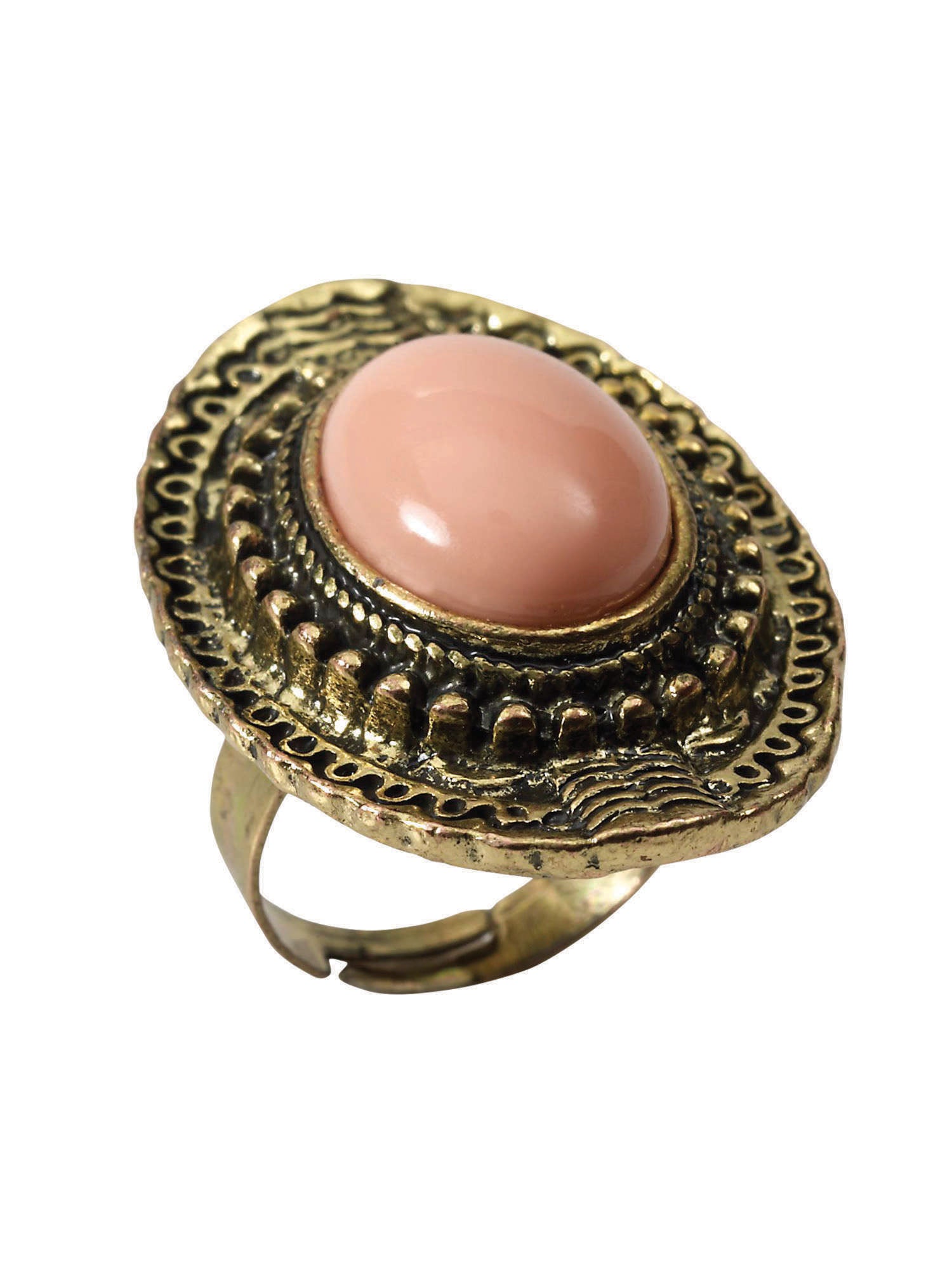 Roze Stenen Ring Kostuumaccessoire