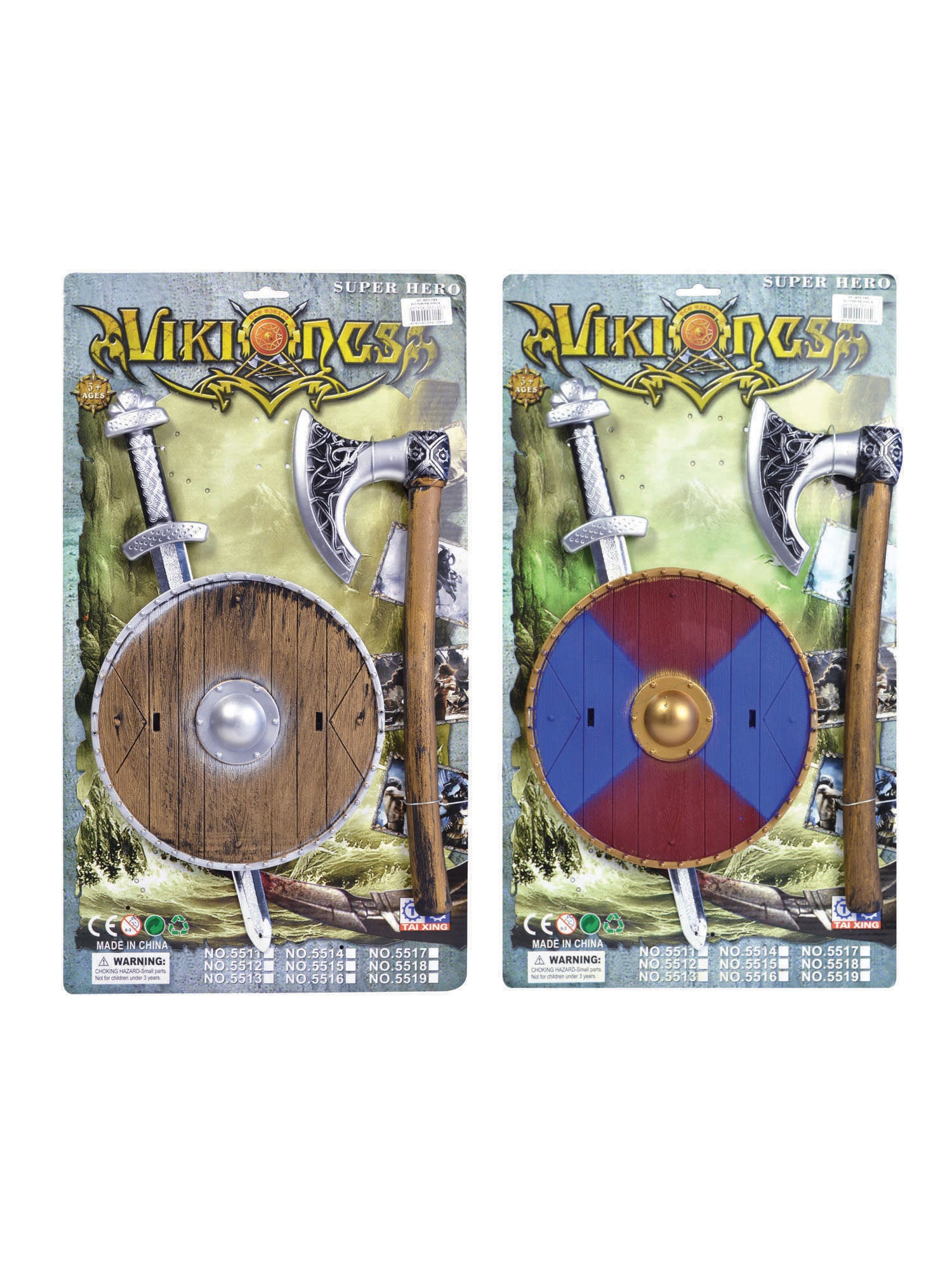 Viking Zwaard, Schild & Bijl Set Kostuumaccessoire