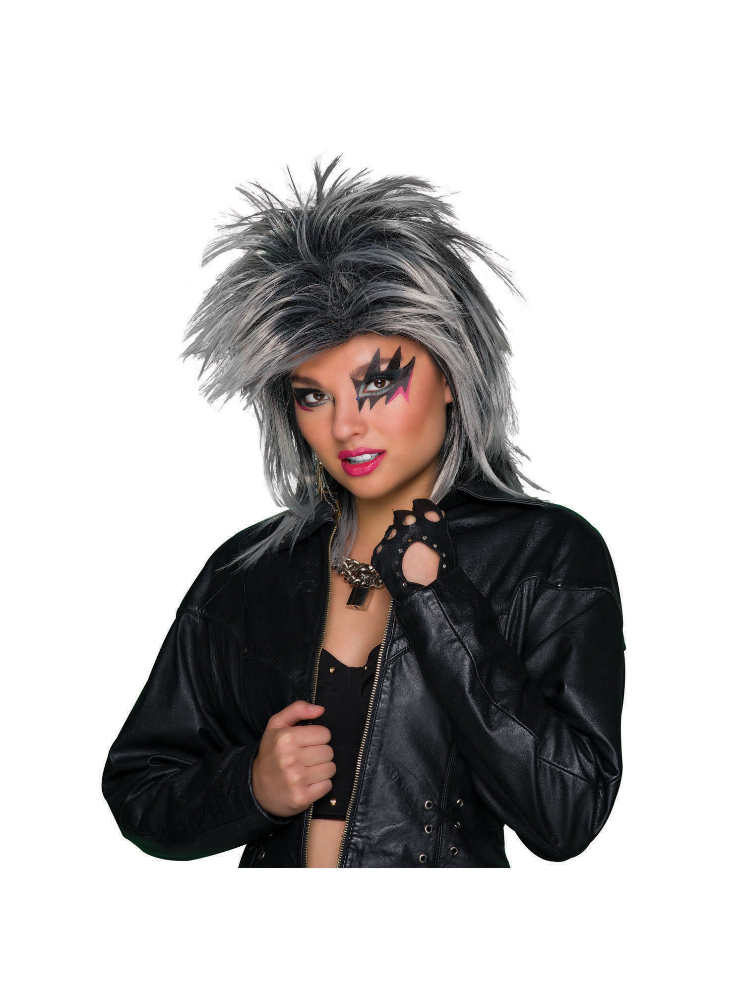 Zilveren Foxy Rocker Pruik
